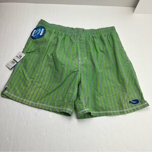 Mojo Sportswear Green Purple Striped Lined Swim Short Trunks Mens Size‎ XXL NEW
